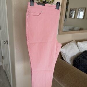 Women’s Mario Serrani Tomato/Ivory Striped Capris